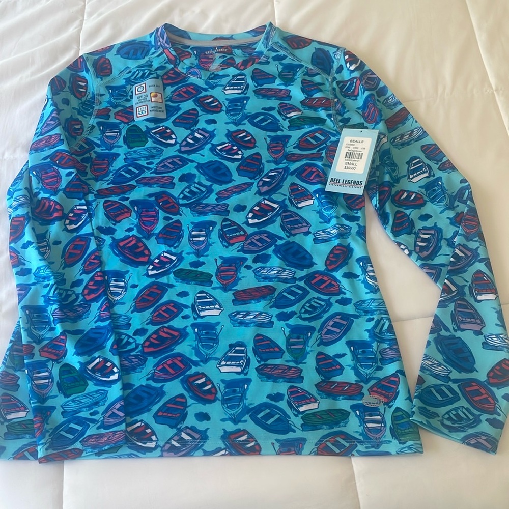 Reel Legends - man’s long sleeved, crewneck, activewear shirt